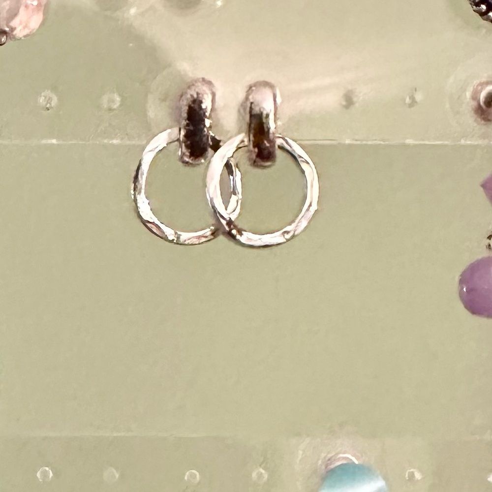 🚨 3 for $15 🚨 Silver Tone Door Knocker Hoop Drop Earrings